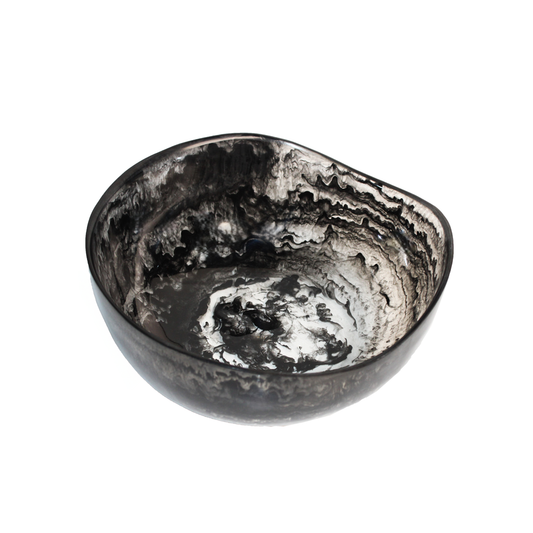 Resin Black Swirl Salad Bowl