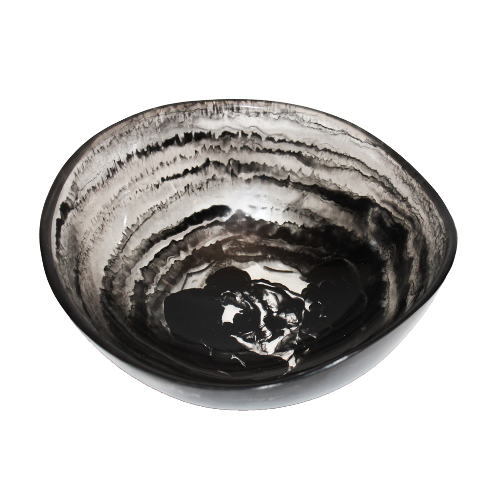 Resin Black Swirl Salad Bowl