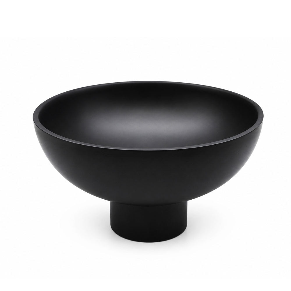 Matte Black Stainless Steel Footed Salad Bowl
