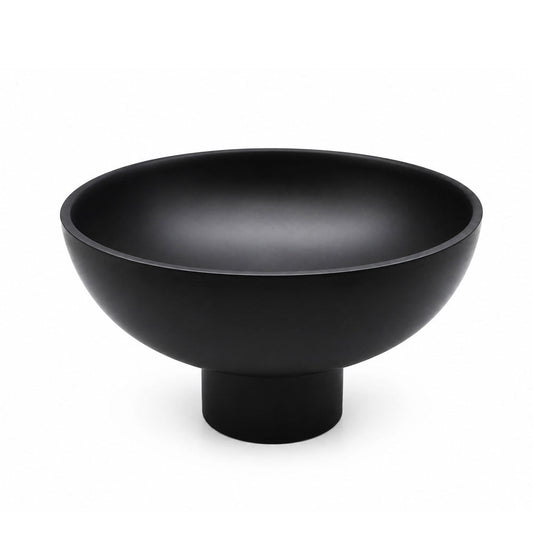 Matte Black Stainless Steel Footed Salad Bowl
