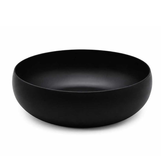 Matte Black Stainless Steel Round Salad Bowl