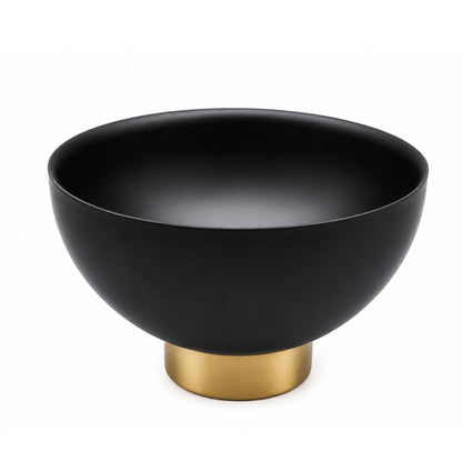Matte Black Stainless Steel Pedestal Salad Bowl