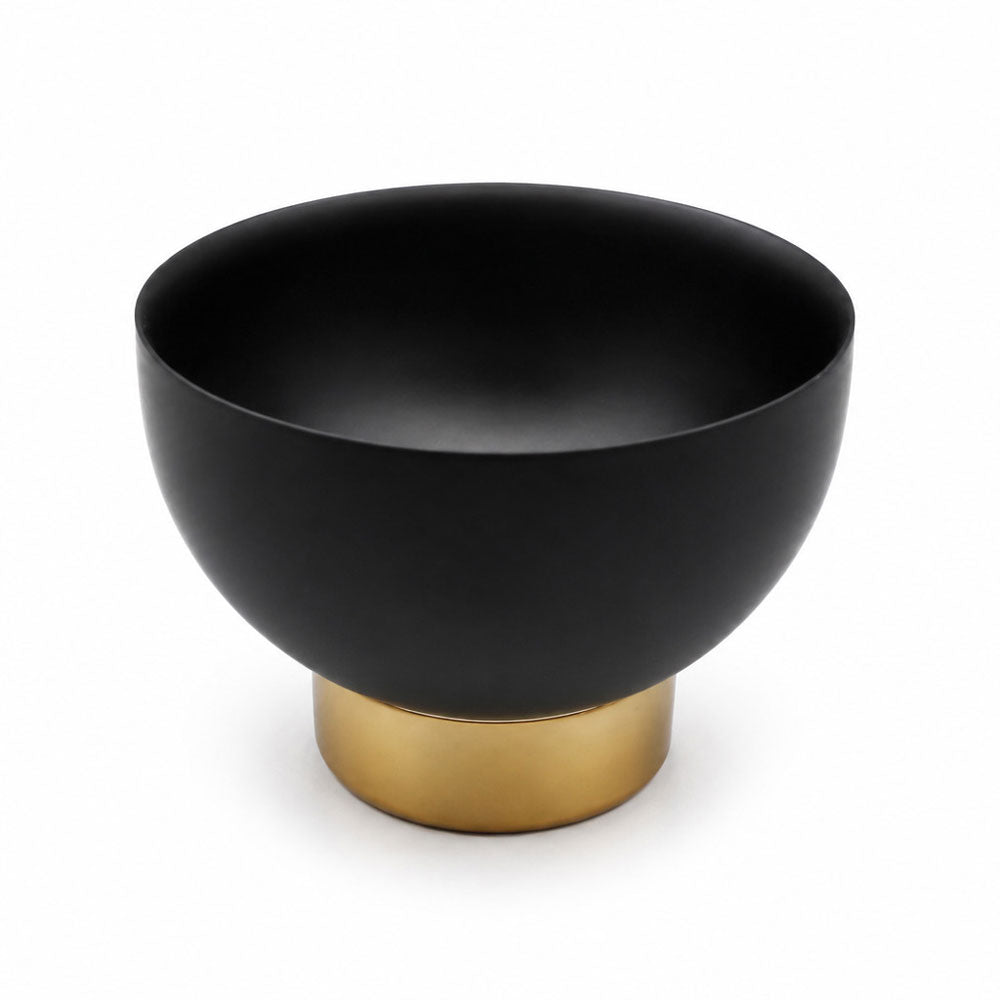 Matte Black Stainless Steel Pedestal Salad Bowl