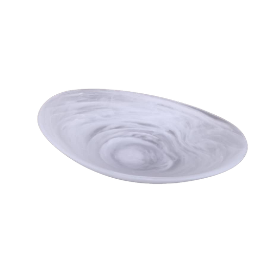 Resin White Swirl Serving Platter