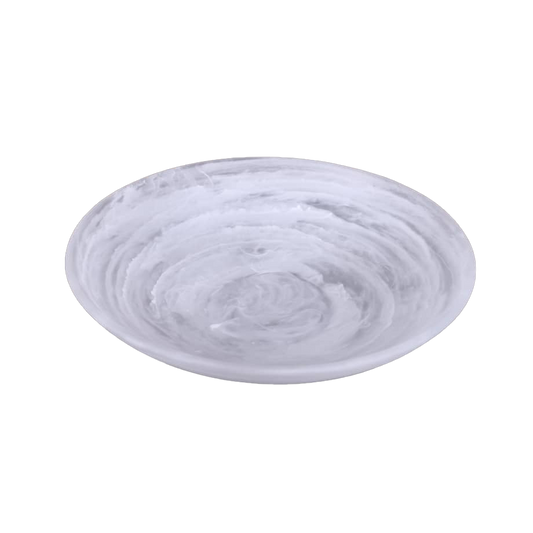 Resin White Swirl Salad Bowl