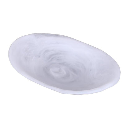 Resin Snow Drift Oval Serving Dish