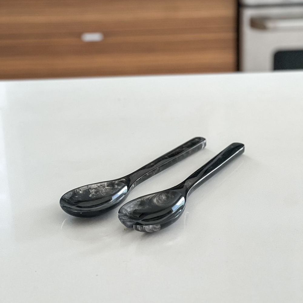 Resin Black Salad Servers
