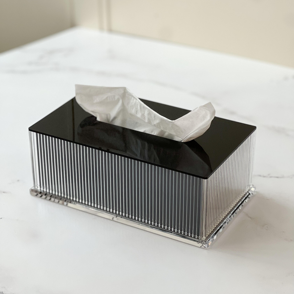 Lucite Corrugated Tissue Box