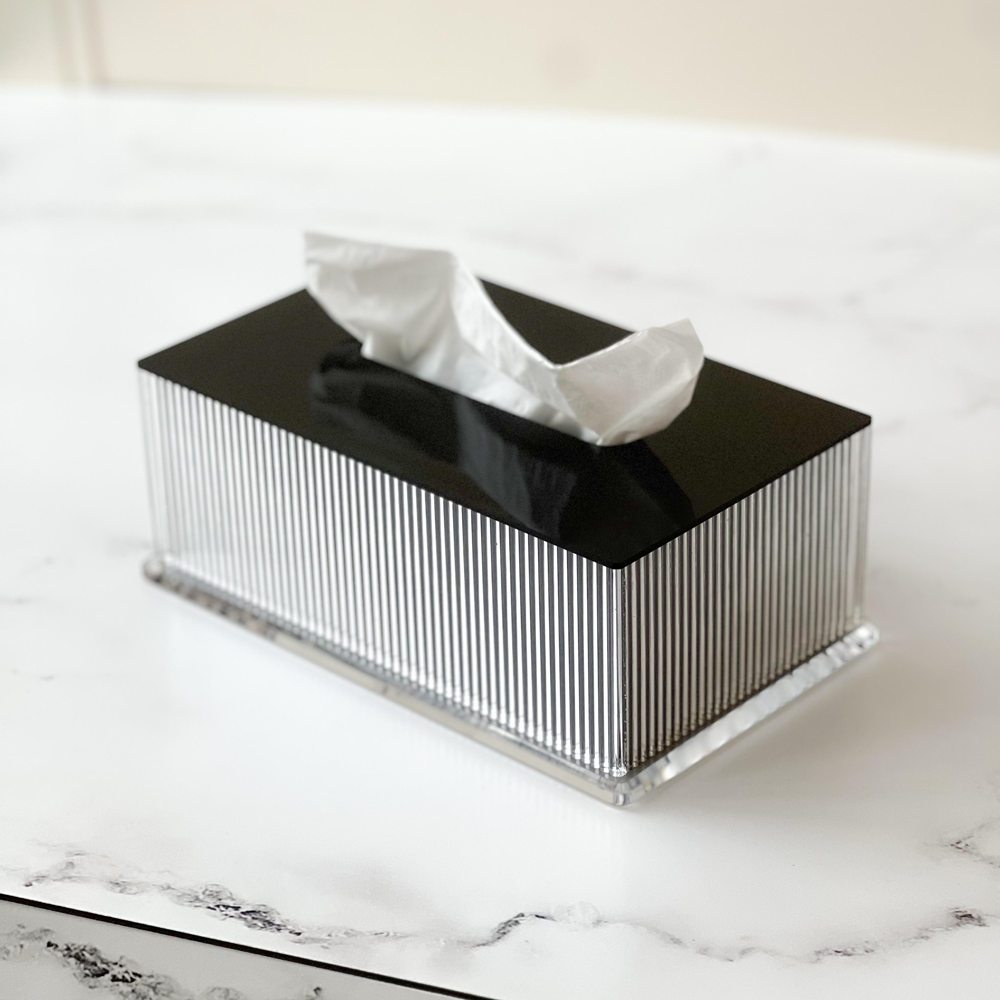 Lucite Corrugated Tissue Box