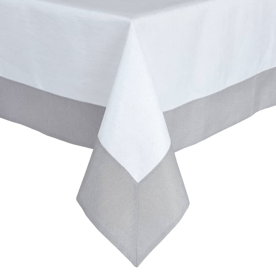 Whisper Weave Tablecloth with Gray Edging Tablecloth