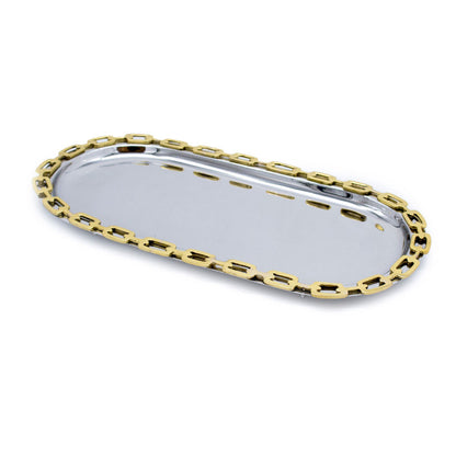 Luxe Linked Stainless Steel Oval Serving Platter