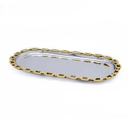 Luxe Linked Stainless Steel Oval Serving Platter