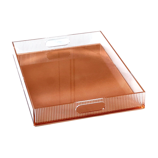 Amber Corrugated Lucite Tray