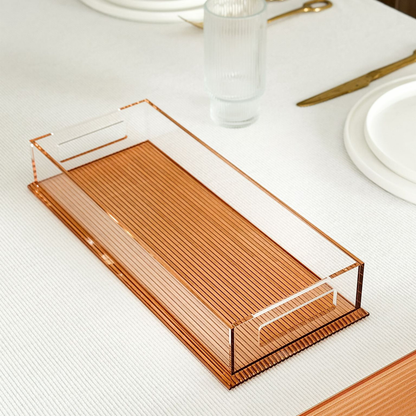 Amber Corrugated Lucite Slim Tray
