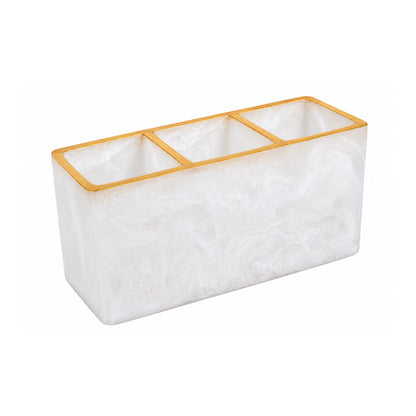 Resin Snow Drift Caddy with Gold Trim