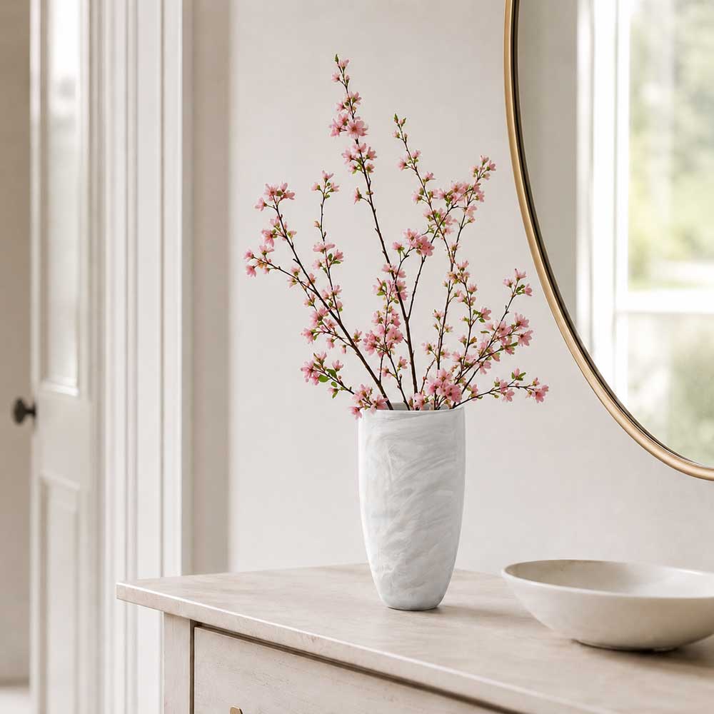 Resin Snow Drift Tall Vase