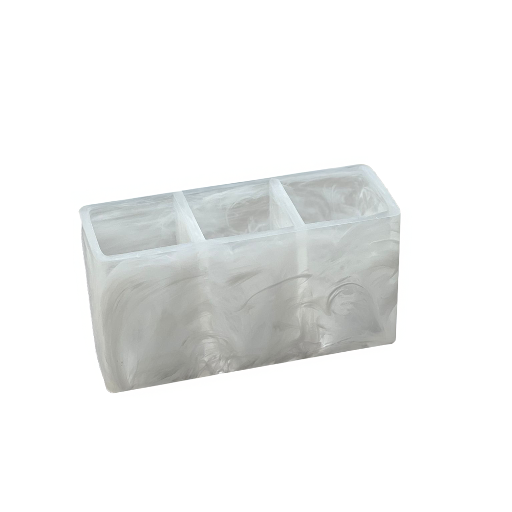 Resin White Swirl Caddy