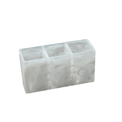Resin White Swirl Caddy