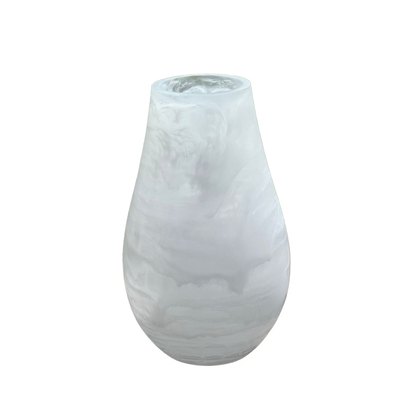 Resin White Swirl Vase