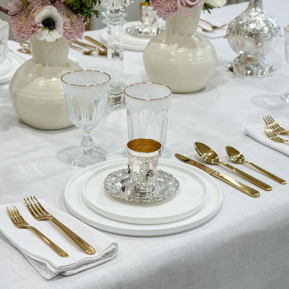 Wine Stem Glass with Gold Rim 6pk