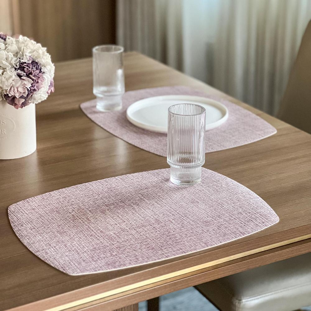 Linen Style Placemat with Rounded Corners