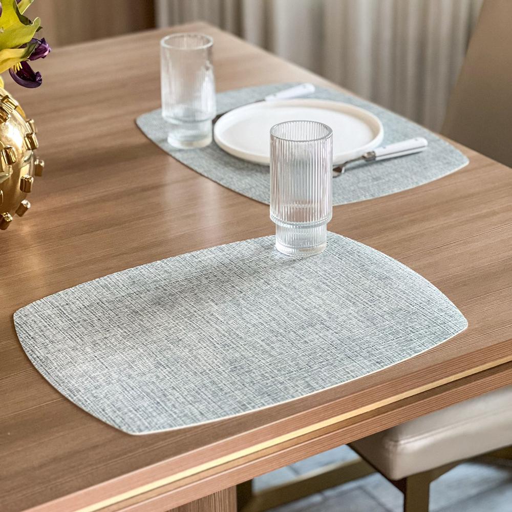 Linen Style Placemat with Rounded Corners