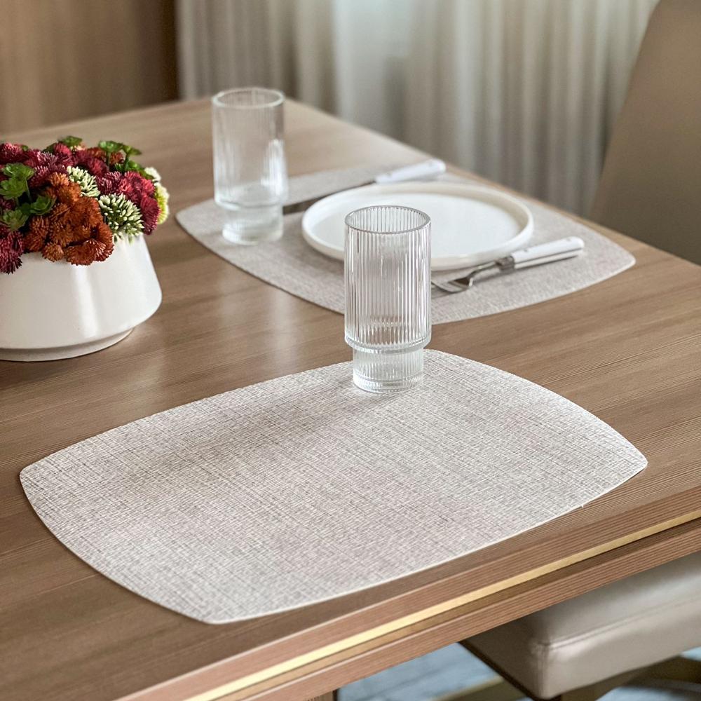 Linen Style Placemat with Rounded Corners